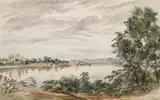 View Of Government House, Sydney From The North Shore by Samuel Elyard, 1860, watercolour on paper, offered Apr 2009