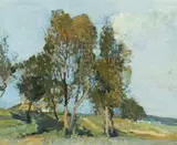 The Hillside by Sydney Long, oil on canvas on board, offered Apr 2009