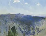 Christmas Hills, Victoria by Penleigh Boyd, oil on board, offered Apr 2009