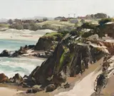 Coastal Scene, New South Wales by Robert Johnson, oil on canvas, offered Apr 2009