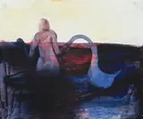 Leda And The Swan by Sidney Nolan, 1958, mixed media on paper, sold Apr 2009