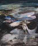 Leda And The Swan by Sidney Nolan, 1959, mixed media on paper, sold Apr 2009
