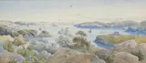 Looking Across Sydney Harbour From Manly by John Hoyte, c.1884, watercolour, gouache and pencil on paper, sold Apr 2009