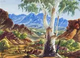 Untitled by Ewald Namatjira, watercolour on paper, sold Apr 2009