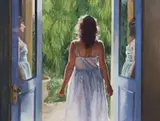 Woman At The Threshold by Brian Dunlop, oil on canvas, sold Apr 2009