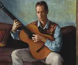 Keir With Guitar by Brian Dunlop, oil on canvas on board, sold Apr 2009