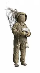 St Eloi by Linda Ivimey, 2006, steel armature, dyed silk and cotton, cast acrylic resin, feather, organic fibre, chicken and horse bones, porcupine and, offered Aug 2009