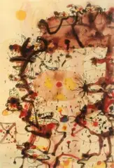 Animals In The You Beaut Country Revisited by John Olsen, 1994, watercolour and mixed media on paper, sold Aug 2009