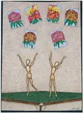 Six Cards With Two Figures by John Brack, 1990, ink and watercolour on paper, offered Aug 2009