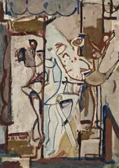 Circus by Ian Fairweather, c.1956, gouache on cardboard, sold Aug 2009