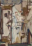 Circus by Ian Fairweather, c.1956, gouache on cardboard, sold Aug 2009