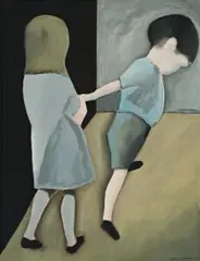 Children by Charles Blackman, 1954-56, oil and enamel on composition board, sold Aug 2009
