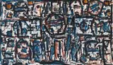 Sequence No 6 by Roger Kemp, 1965-75, synthetic polymer paint on paper on canvas, offered Aug 2009