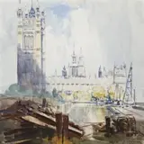 Houses Of Parliament, London by Arthur Streeton, 1918, watercolour on paper, sold Aug 2009