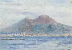Mount Vesuvius, Naples by Frederick McCubbin, 1907, oil on canvas-board, sold Aug 2009