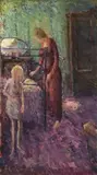 Interior With Mother And Child by Vic O’Connor, oil on canvas on board, offered Aug 2009