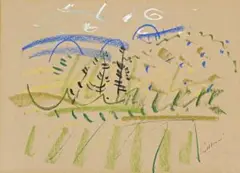 Day At Gatton by Sam Fullbrook, pastel on paper, offered Aug 2009