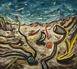 The Entrance by Peter Booth, 1985, oil on canvas, offered Aug 2009