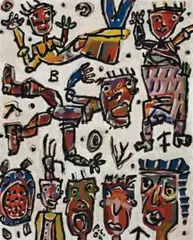 Bouncing by David Larwill, 2004, oil on canvas, sold Aug 2009