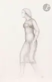 Femme marchant by Aristide Maillol, 1922, Crayon noir, sold Mar 2024