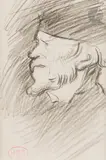Portrait d’homme de profil by Henri-Edmond Cross, Crayon noir, sold Mar 2024