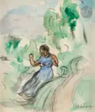 Le Jeu by Henri Lebasque, Aquarelle et crayon noir, sold Mar 2024