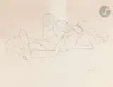 Les Deux amies by Albert Marquet, vers 1925, Crayon noir, sold Mar 2024