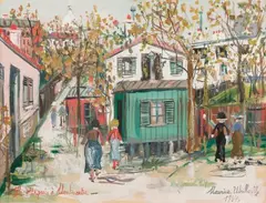 Le Maquis à Montmartre by Maurice Utrillo, 1934, Gouache, sold Mar 2024