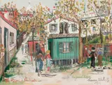 Le Maquis à Montmartre by Maurice Utrillo, 1934, Gouache, sold Mar 2024