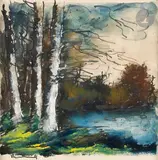 Paysage de forêt by Maurice de Vlaminck, Gouache, sold Mar 2024