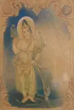 Divinité hindoue by Louise Janin, Pastel, gouache et aquarelle sur traits de crayon, sold Mar 2024