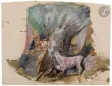 Projet de pouf, 1923-24 by Charles Dufresne, Gouache et encre sur papier, sold Mar 2024