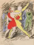 Les Présages by André Masson, vers 1930, Pastel, sold Mar 2024