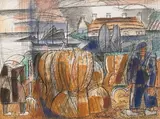 Le Pô, Carnac by Marcel Gromaire, 1956, Encre, aquarelle et rehauts de gouache, sold Mar 2024