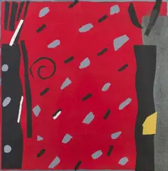 Composition by Aki Kuroda, Gouache et collage, sold Dec 2023
