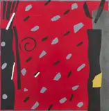 Composition by Aki Kuroda, Gouache et collage, sold Dec 2023