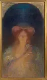 Femme au singe by Charles Léandre, 1908, Pastel sur papier, sold Jun 2016