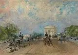 Paris, Avenue du Bois by Edmond Morin, 1872, Aquarelle, sold Jun 2016
