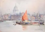 La Tamise à londres by William Alister Macdonalds, 1899, Aquarelle, sold Feb 2016