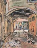 Ruelle by René Seyssaud, Aquarelle gouachée, sold Feb 2016