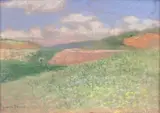 Paysage de campagne by Pierre Ernest Prins, Pastel sur papier, sold Feb 2016