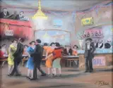 Le bal by Edouard Febvre, Pastel, sold Feb 2016