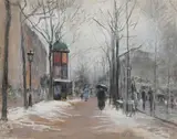 Les Grands Boulevards sous la neige by Johannes Ten Cate, 1887, Pastel, sold Jan 2016