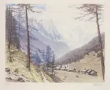 Col des Montets» by Joanny Drevet, 1956, Aquatinte, sold Dec 2015