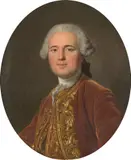Portrait d'homme en veste brune à parements dorés by Louis-Michel van Loo, 1739, Toile ovale, sold Jan 2022
