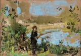 Pêcheur au bord de l'eau by Pierre Eugène Montézin, Gouache sur papier, sold Nov 2015