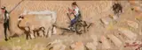 Le labour by Pierre Eugène Montézin, Pastel sur papier, sold Nov 2015