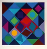 [Cercles, carrés, losanges, triangles multicolore] by Victor Vasarely, Lithographie en couleur, sold Nov 2017