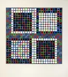 Composition cinétique carrés et cercles by Victor Vasarely, Sérigraphie signée en bas à droite au crayon et annotée EA en bas à gauche, sold Nov 2017