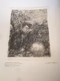 Etude pour un hommage à Rimbaud by Luc Albert Moreau, Lithographie en noir et blanc signée en bas à droite (apocryphe), justifiée, sold Oct 2017